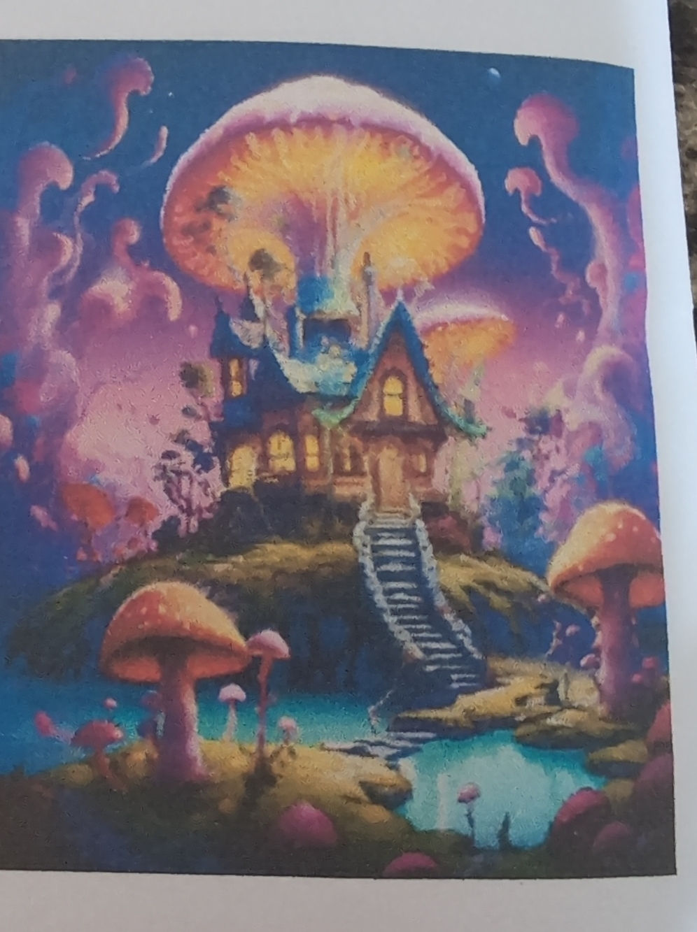 Diamond Painting Art 30x40 Cm Fantasy Mushroom House Art Print